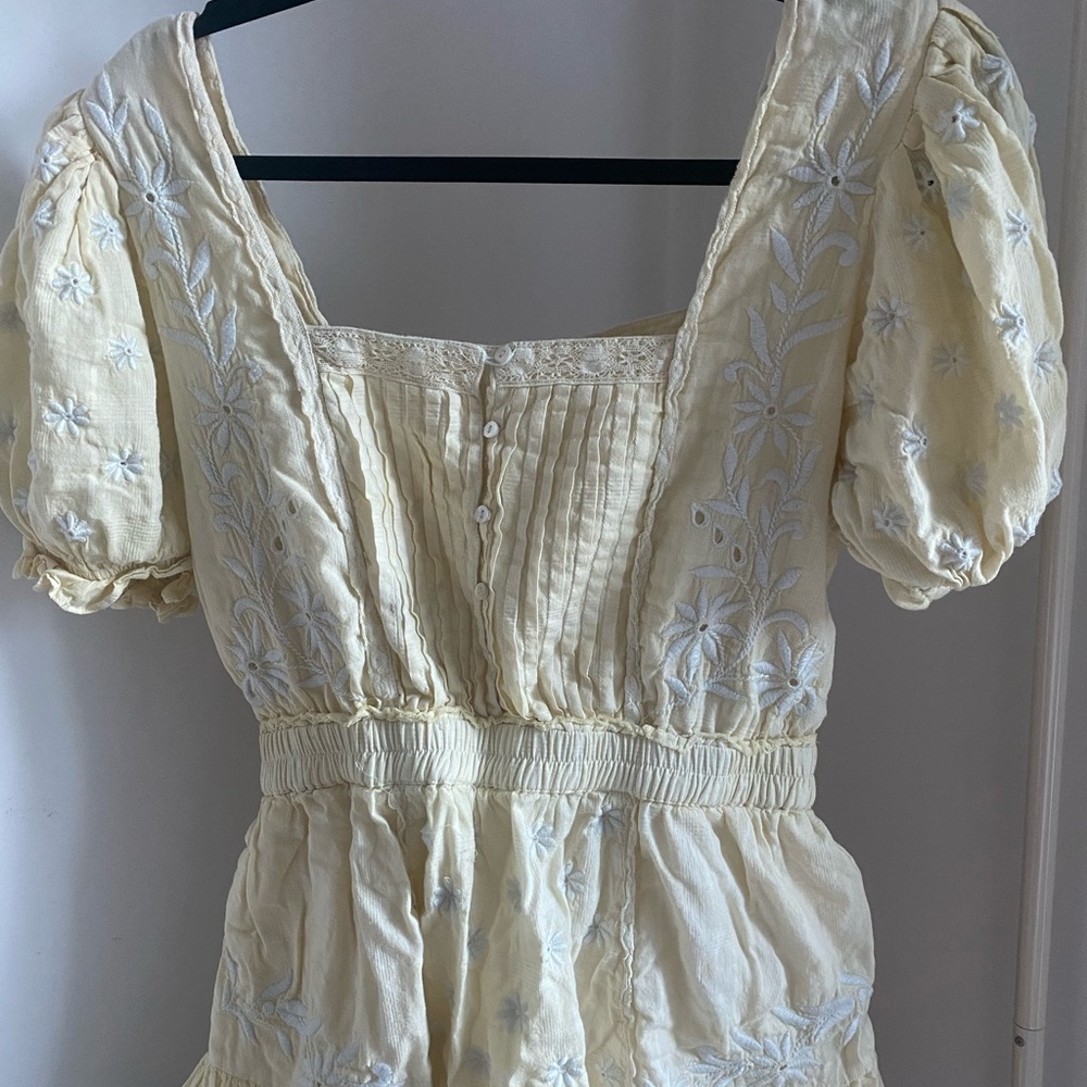 Love Shack Fancy Yellow Mini Dress